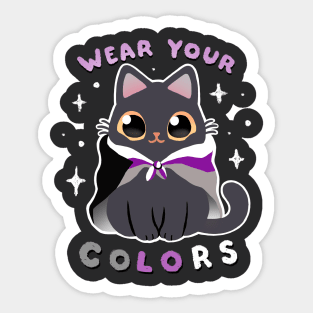 Demi LGBT Pride Cat - Kawaii Rainbow Kitty - Wear your colors Sticker